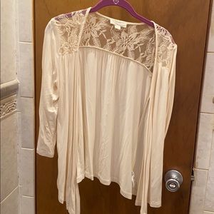 3/4 sleeve off white cardigan